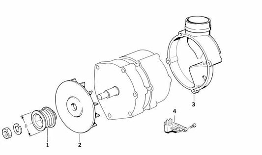 OEM -Spannungsregler 12311748607 für BMW E36 320i (alle Modelle und Versionen M50 zwischen 1990 und 1995). Kompatibel mit Lichtmaschinen von 90A, 105A und 140a. Original BMW.
