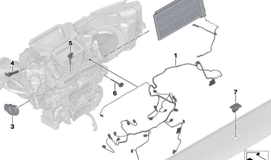 Sensor de temperatura del aire OEM 64115A2CA06 para BMW G60, G61, G68, G90, G70. Original BMW.