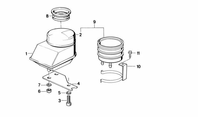 Soporte trasero OEM 34311451978 para motos BMW K 75 S, K 100, K 100 LT, K 100 RS, K 100 RT. Original BMW Motorrad.