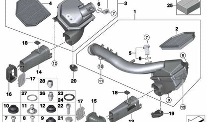 Rejilla de admisión de aire OEM 13718507321 para BMW F20, F21, F22, F23, F87, F30, F31, F34, F80, F32, F33, F36, F82, F83. Pieza original BMW.