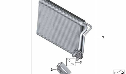Evaporador OEM 64116975553 para BMW F20, F21, F22, F23, F87, F30, F31, F34, F80, F32, F33, F36, F82, F83. Original BMW.