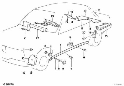 Protetor de pedra para BMW Série 3 E30 (OEM 51711926498). BMW original