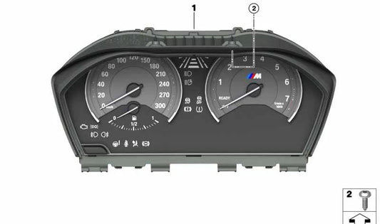 Cuadro de instrumentos OEM 62107885602 para BMW F87 (M2). Repuesto original BMW. Indica velocidad en KM/H. No apto para instalación por particulares.