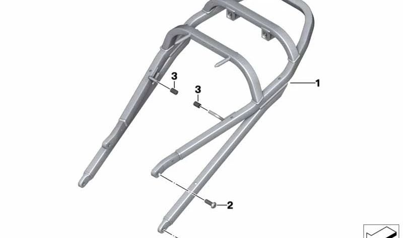Cuadro trasero OEM 46517674580 para motos BMW R 1200 S, HP2 Sport (K29). Original BMW Motorrad.