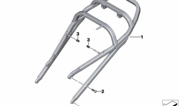 Cuadro trasero OEM 46517674580 para motos BMW R 1200 S, HP2 Sport (K29). Original BMW Motorrad.