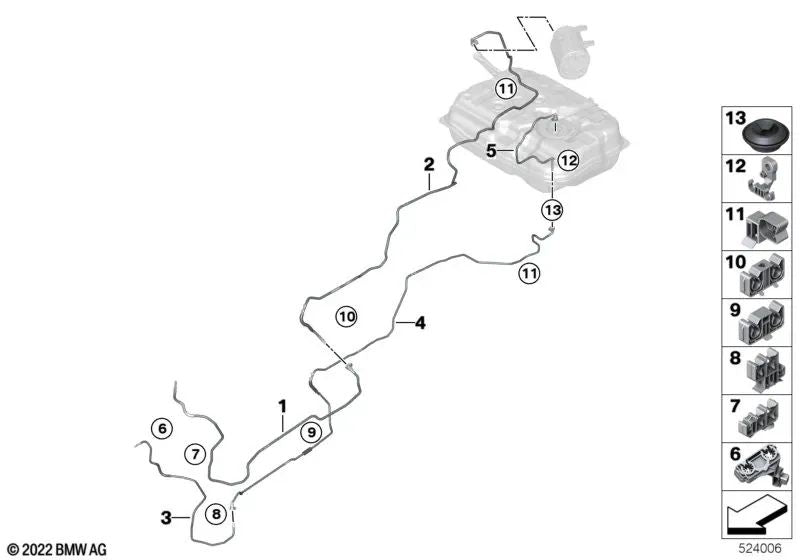 Kraftstofffahren für BMW XM G09 (OEM 16125A01EF9). Original BMW