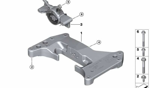Soporte de caja de cambios OEM 22326862578 para BMW G30, G31, G11, G12. Original BMW.