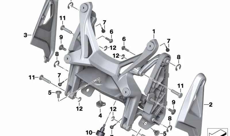 Moldura reglaje parabrisas derecho OEM 46638553988 para BMW Motorrad S 1000 XR (K49). Original BMW Motorrad.