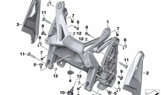 Moldura reglaje parabrisas derecho OEM 46638553988 para BMW Motorrad S 1000 XR (K49). Original BMW Motorrad.