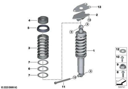 Tornillo de rosca hexagonal para BMW Serie 1 F20, F21, F40, F52, Serie 2 F22, F23, F44, F45, F46, F87, U06, Serie 3 F30, F31, F34, F35, F80, Serie 4 F32, F33, F36, F82, F83, i I01, I12, I15, X1 F48, F49, U11, X2 F39, MINI F54, F55, F56, F57, F60 (OEM 0711