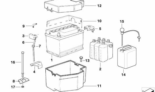 Aislante térmico de batería OEM 61218365367 para BMW E36 {316g, 316i (BE11, BE12, BE21, BE22, CA11, CA12, CA21, CA22, CA71)}. Original BMW.