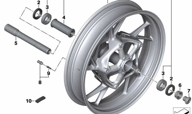 Llantas delanteras gris asfalto OEM 36318556328 para BMW Motorrad R 1200 R (RK53), R 1250 R (RK53), R 1200 RS (RK54), R 1250 RS (RK54). Original BMW Motorrad.