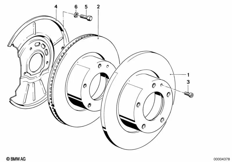 Disco de freno ventilado para BMW E34, E32 (OEM 34116756090). Original BMW.