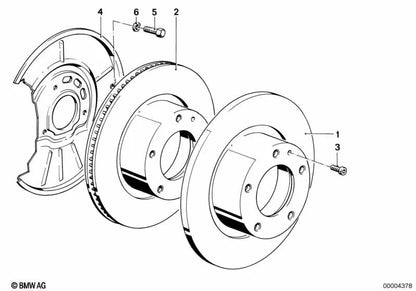 Disco de freno ventilado para BMW E34, E32 (OEM 34116756090). Original BMW.