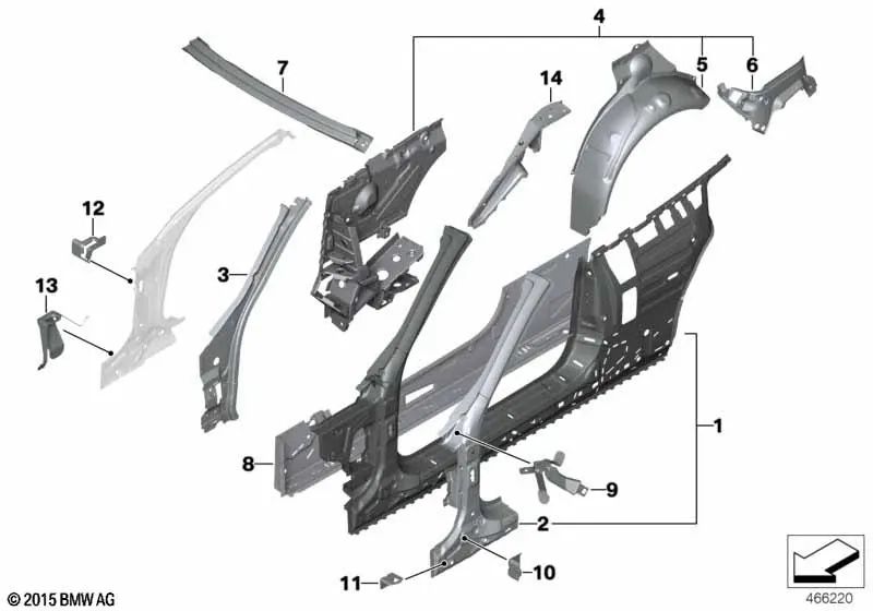 Brões de pára -brisa superior para BMW F33, F83 (OEM 41327347289). BMW original.