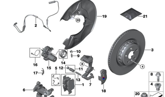 Rechte rote Bremskallery für BMW G09 (OEM 34208843006). Original BMW