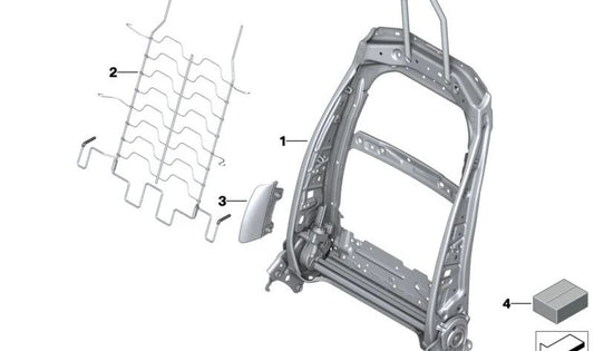 Soporte de respaldo izquierdo OEM 52109109951 para BMW iI20. Pieza original BMW.