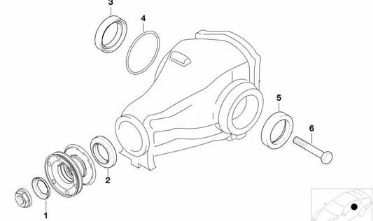 OEM differential retainer 33141213062 for BMW E34. Original BMW.