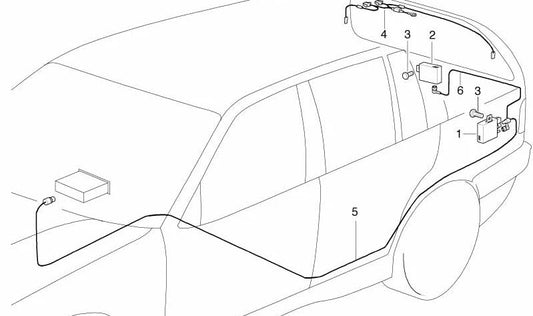Amplificateur d'antenne latéral OEM 65248373152 pour BMW E36 (tous les modèles compatibles: Berlina, Coupé, Compact, Cabrio, Touring). BMW d'origine.