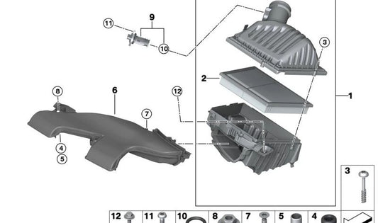 MANAGE DE NUTS D'ADMISSION POUR BMW F40, F44, F45, F46, X1 F48, X2 F39, Mini F54, F55, F56, F57, F60 (OEM 13718513916). BMW d'origine