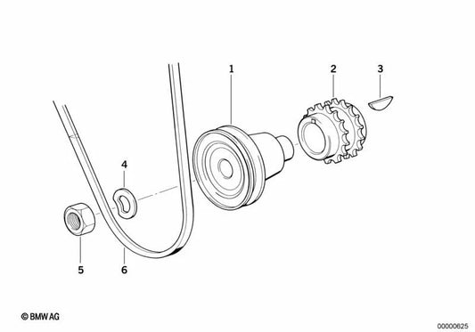 Correia trapezoidal para BMW Série 3 E30, Série 5 E28 (OEM 12311284317). BMW original
