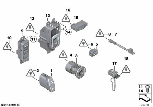 Driving dynamics switch for BMW Z4 E89 (OEM 61319247336). Original BMW.