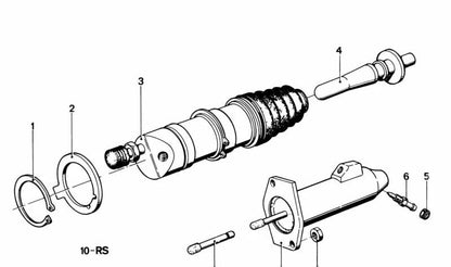 Cilindro receptor de embrague para BMW Serie 5 E12 (OEM 21521102061). Original BMW