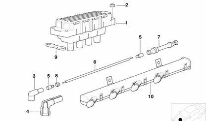 Conector antiparasitario OEM 12121289828 para BMW E30, E36, E28, E34, E24, E32, E38, E31, Z1. Original BMW.