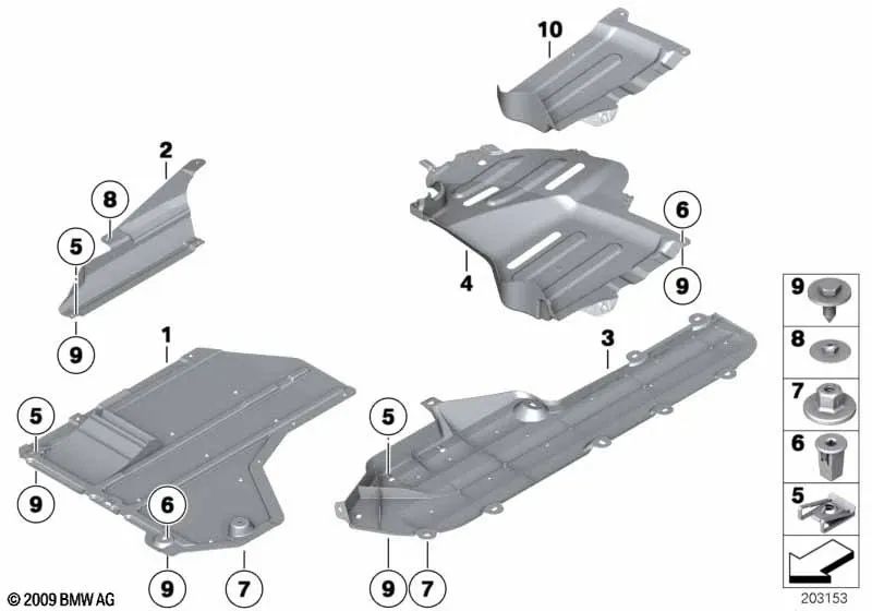 Suporte à menor proteção do solo para BMW Z4 E89 (OEM 51757191076). BMW original.