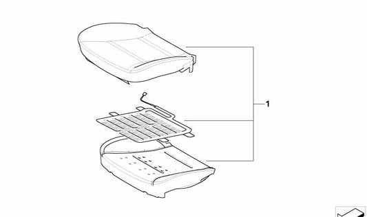 Cushion Leather Sports Seat 52108038526 para BMW E63. BMW original sobressalente.