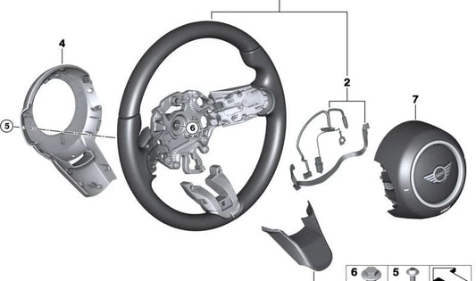 Cable de conexión volante OEM 32305A32949 para MINI F56 LCI, F56 BEV LCI, F55 LCI, Clubman F54 LCI, Cabrio F57 LCI, Countryman F60 LCI. Original MINI.