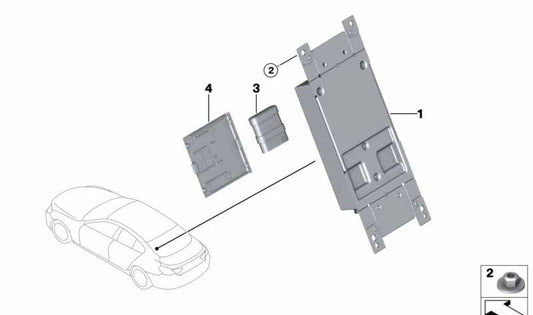 Módulo de comunicación telemática 3G WLAN OEM 84106836770 para BMW F20, F21, F22, F23, F87, F31, F34, F80, F32, F33, F82, F83, F06, F12, F13, F25. Original BMW.
