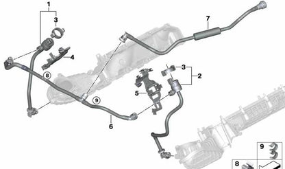 Tubo de ventilación del tanque con resonador OEM 13908601845 para BMW G30, G11, G12. Original BMW.