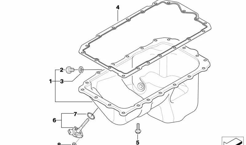 Cárter de aceite OEM 11137568566 para BMW E81, E82, E87, E88, E90, E91, E92, E93, E84, E85. Original BMW.