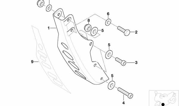 Soporte del motor OEM 46517723448 para motos BMW G 650 GS, G 650 GS Sertão. Original BMW Motorrad.