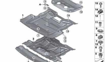 Cubierta protectora del motor delantera OEM 51758035971 para BMW F07, F10, F11, F01, F02. Original BMW.
