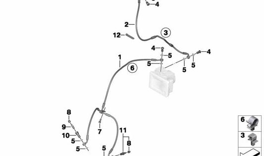 Clip tubería doble OEM 34328550036 para motos BMW R1200R, R1250R, R1200RS, R1250RS. Original BMW Motorrad.