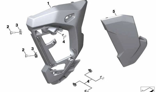 Revestimiento lateral inferior derecho OEM 46638388486 para BMW Motorrad S 1000 XR (K69). Original BMW Motorrad.
