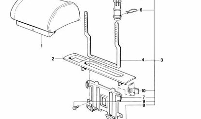 Embellecedor lateral derecho negro OEM 52201951542 para BMW E32. Pieza original BMW. Ideal para restaurar el interior o sustituir parte de la moldura lateral del reposacabezas trasero.