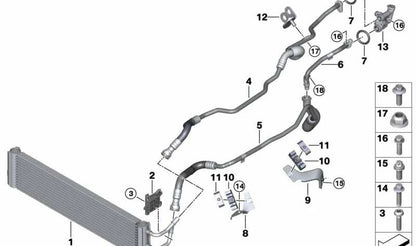 Refrigerador de aceite de transmisión para BMW F90, F91, F92, F93, G15, G16 (OEM 17118053512). Original BMW