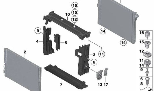 Tornillo Torx autorroscante OEM 17113411636 para BMW F06, F06N, F01, F01N, F02, F02N, E83, E83N. Original BMW.