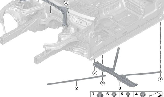 Barra di torsione frontale per BMW G42, G23 (OEM 51617486021). BMW originale.