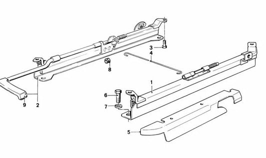 Extérieur gauche de Sitzschiene pour BMW 5 E12 E128, E28, 7 E23 (OEM 52101873549). BMW d'origine
