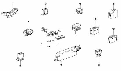 Carcasa de conector OEM 12521706091 para BMW E30, E36, E12, E28, E34, E39, E24, E23, E32, E38, E31. Original BMW.