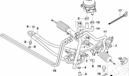 OEM Radiator Return Pipe 32416767138 for BMW E53 (X5). Genuine BMW.