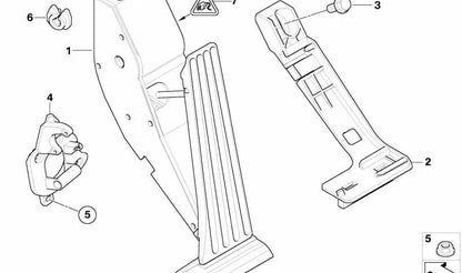 Módulo del pedal del acelerador para BMW E46, E39, E38, E53, E52 (OEM 35426786281). Original BMW