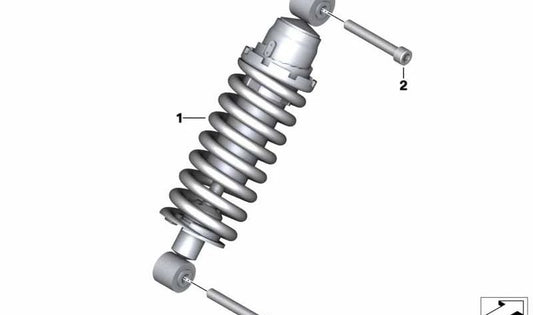 Muelle-amortiguador trasero OEM 33548563009 para motos BMW G 310 GS (K02). Original BMW Motorrad.