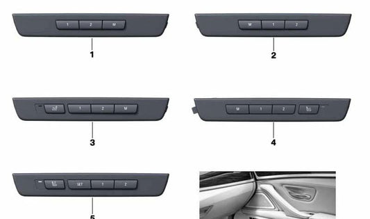 Módulo de control funciones adicionales del asiento OEM 61319361171 para BMW F07, F18, F01, F02, F04. Original BMW.