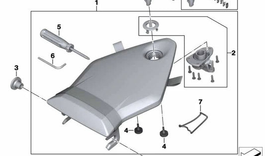 Juego de unidad de enclavamiento OEM 52538549430 para motos BMW HP4 (K42), S 1000 RR (K46), S 1000 R (K47)... y más. Original BMW Motorrad.