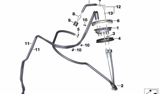 Conducto de tubo flexible OEM 16137694380 para BMW Motorrad R1200GS Adventure, HP2 Enduro, HP2 Megamoto. Original BMW Motorrad.